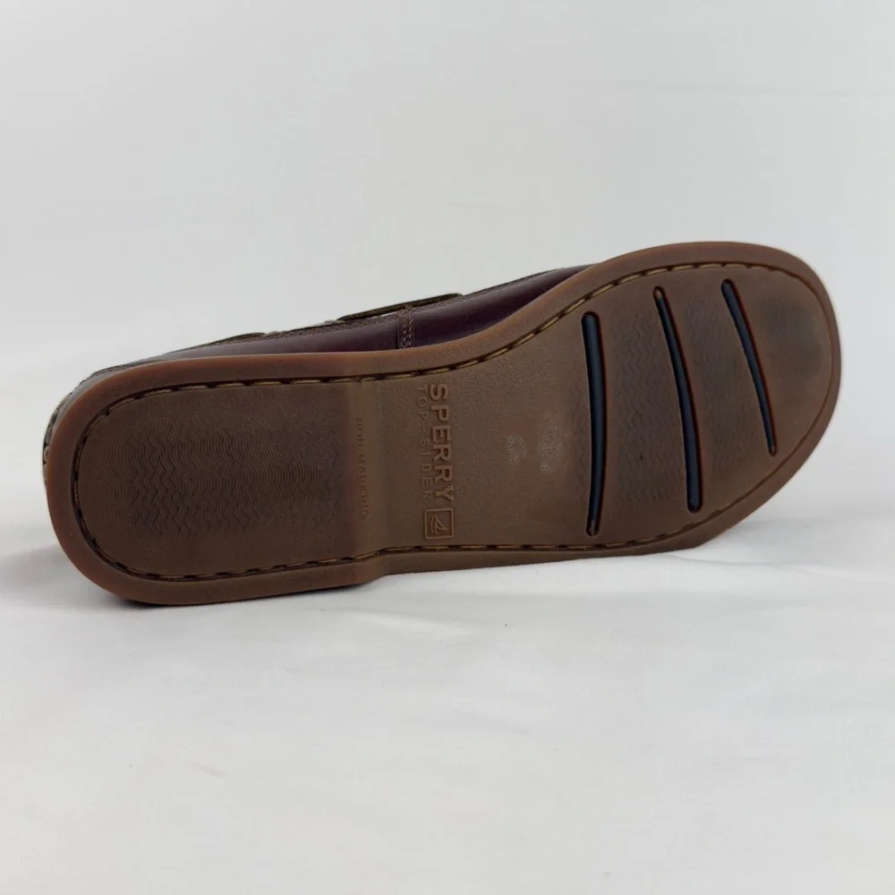 Brown Leather Boat Shoes Classic Moc Toe Sz 10.5M Sperry Top-Sider Coastal Prep